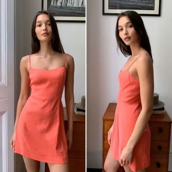 Babaton Dresses & Skirts - Aritzia Babaton Hadwyn Dress Linen Size 4 Fresco Pink